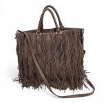 Prada Brown Fringe Tote with Silver Studs