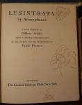 Gilbert Seldes Aristophanes, Pablo Picasso / Lysistrata SIGNED Limited 1st ed