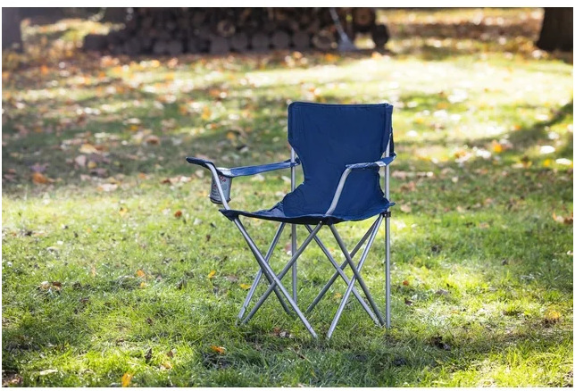 Blue Ozark Trail Folding Camp Chair with Cup Holder