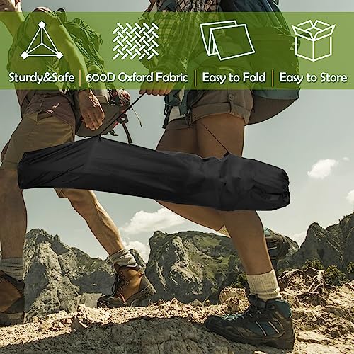 3-Pack Folding Camping Chair Set with Table, Black/Grey