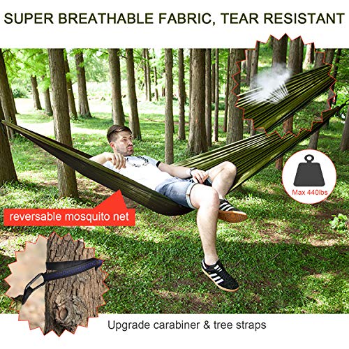 FIRINER Camping Hammock with Rain Fly and Mosquito Net