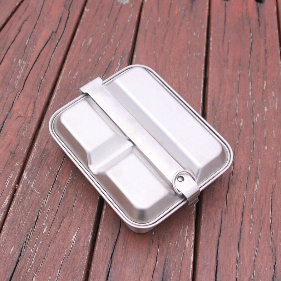 US Military Stainless Steel Camping Cookware Food Plate