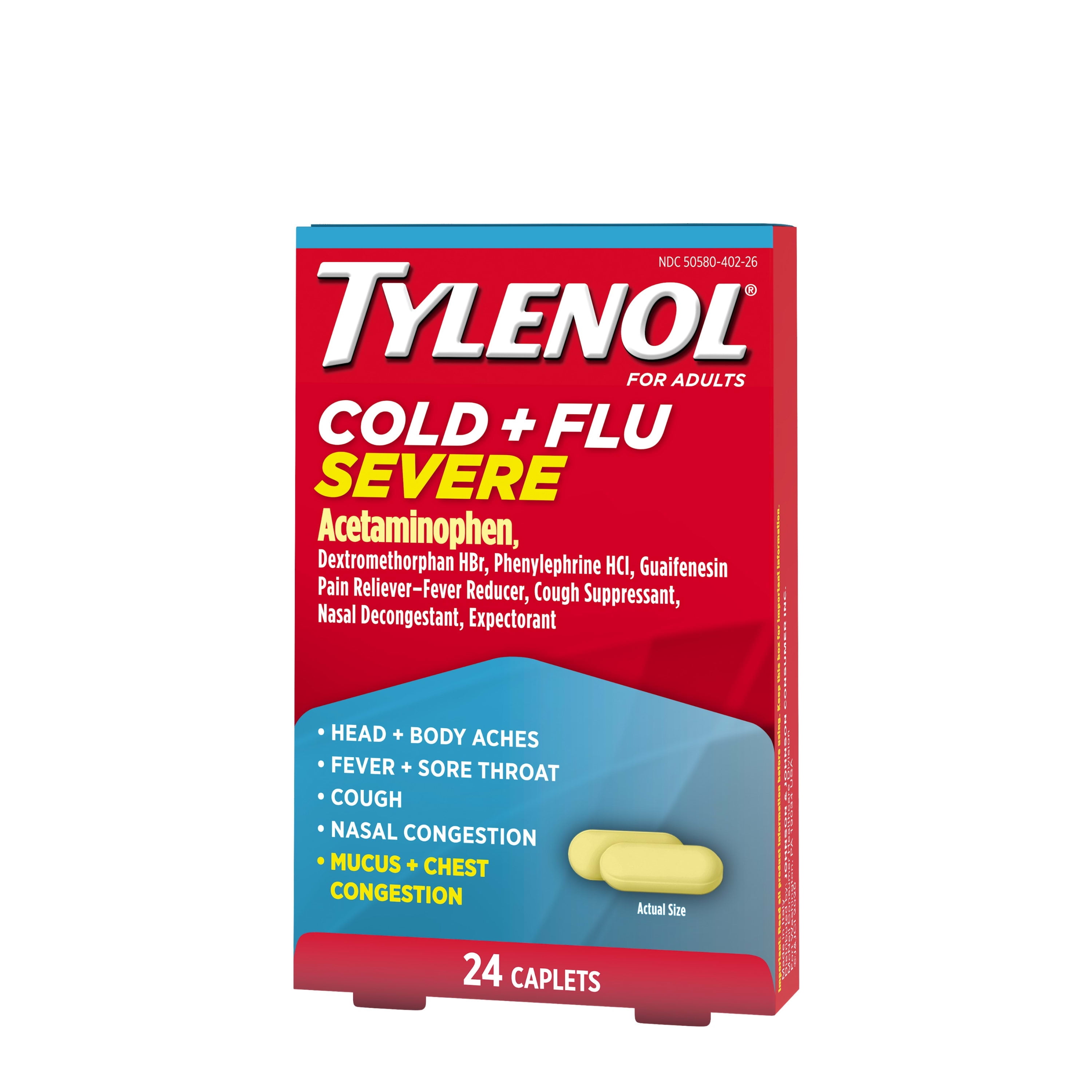 Tylenol Cold + Flu Severe Caplets, 24 ct