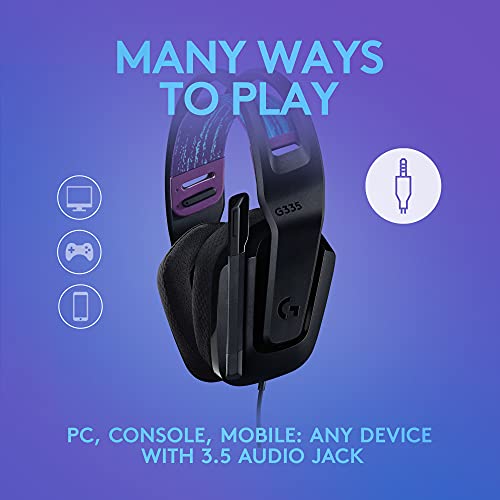 Logitech G335 Lightweight Wired Gaming Headset - Black