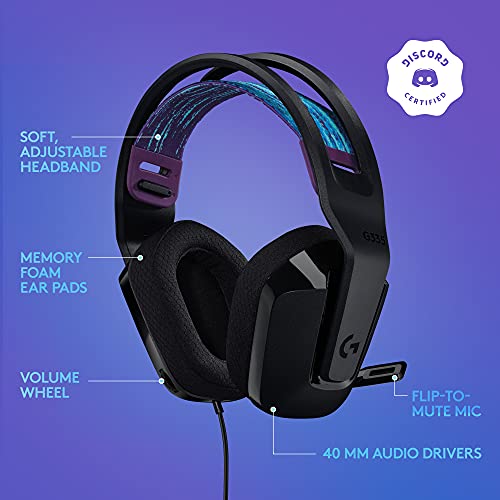 Logitech G335 Lightweight Wired Gaming Headset - Black