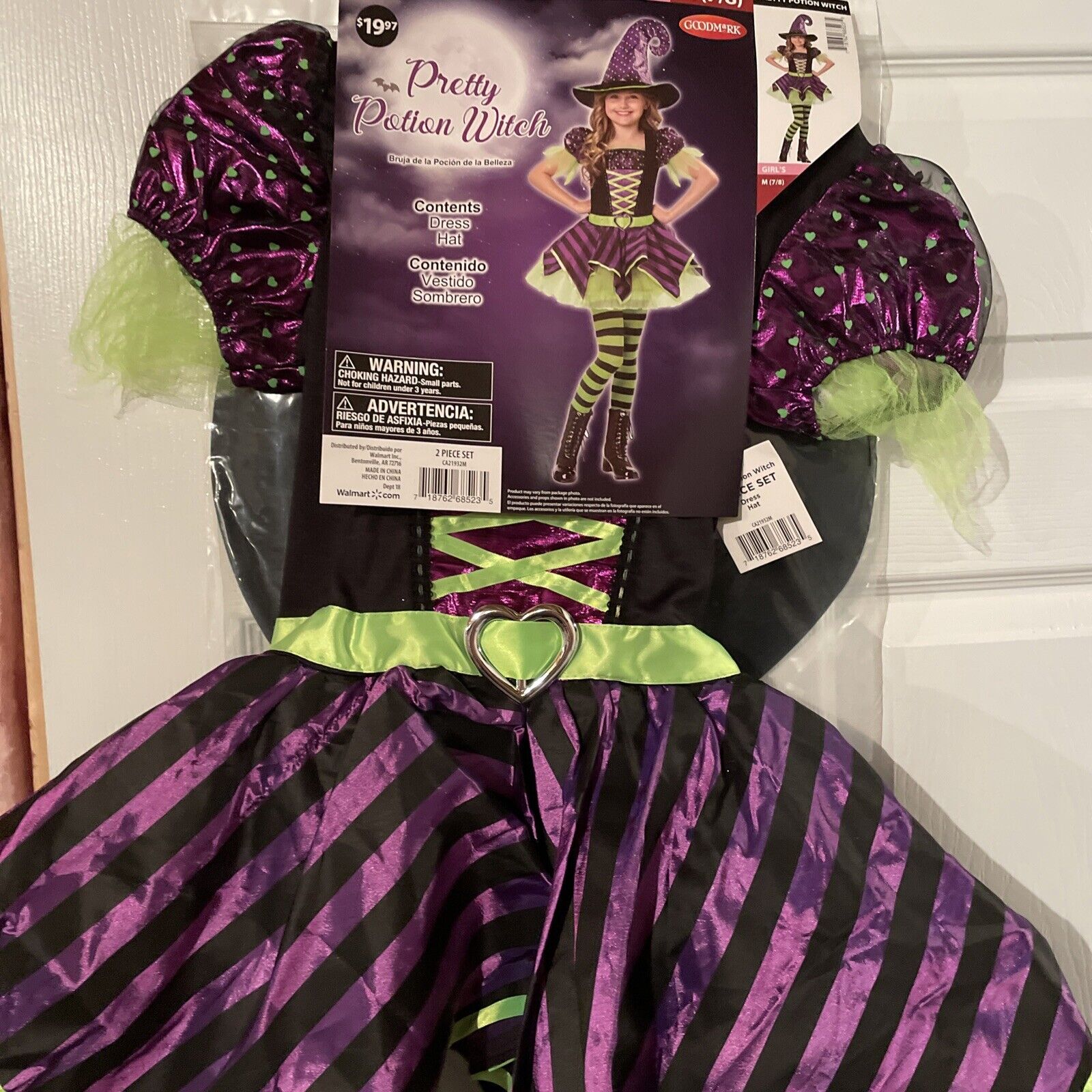 Mismatch Witch Girl's Halloween Costume, Small