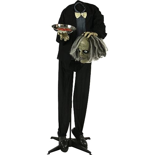 Life-Size Zombie Halloween Decoration, Poseable & Light-Up