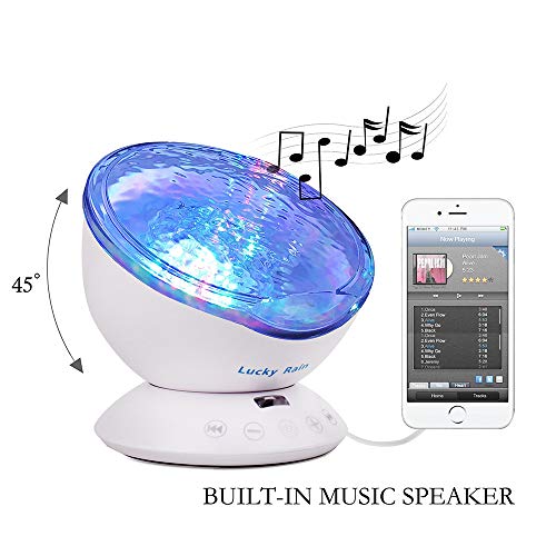 Ocean Wave Night Light Projector with Music (White)