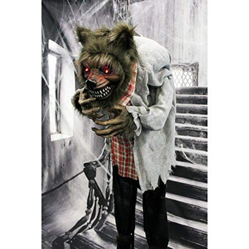 Life-Size Animatronic Werewolf for Halloween Decoration