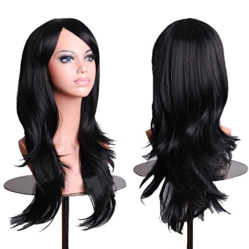 28" Black Wavy Cosplay Wig for Women