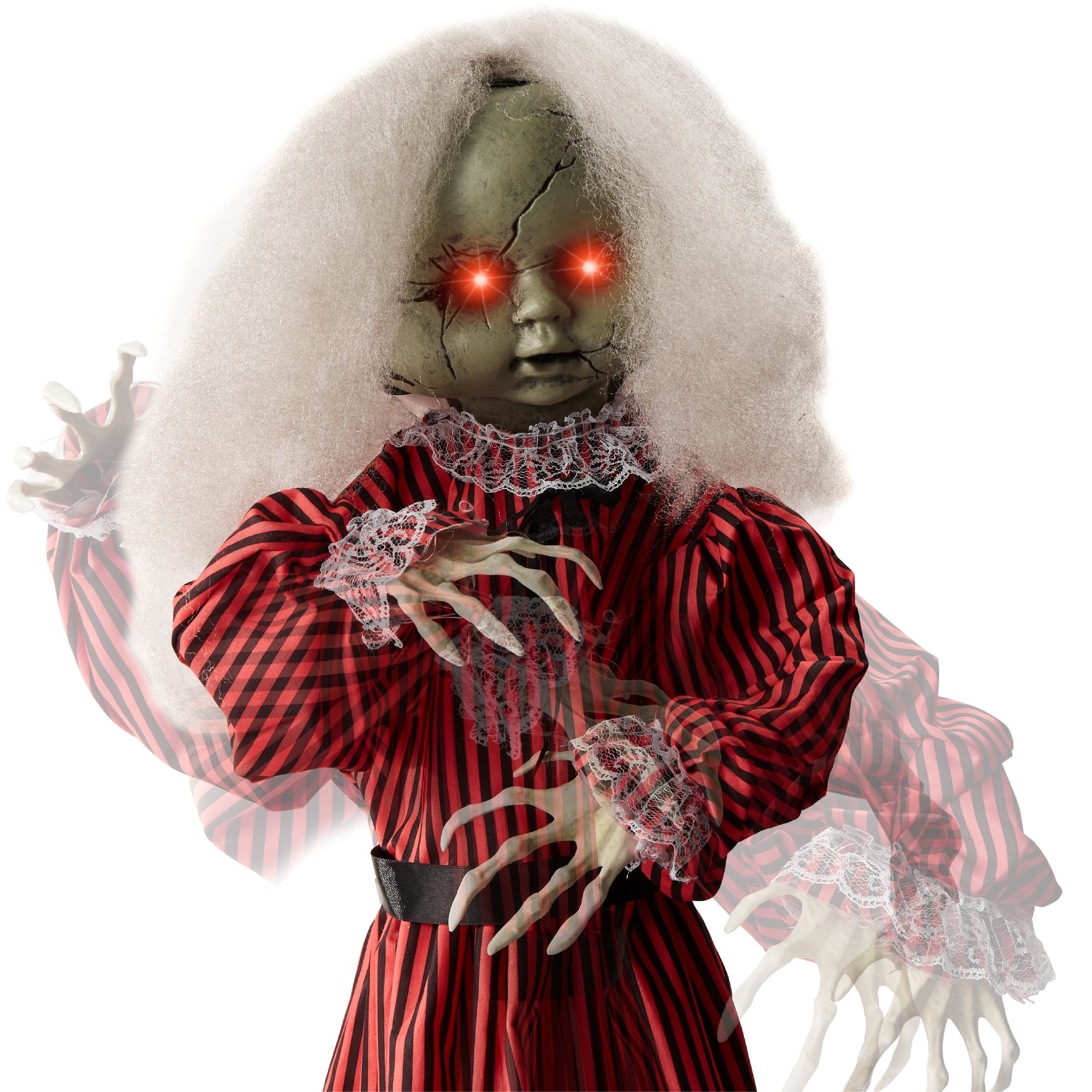 Roaming Doll Halloween Decoration w/ Light-Up Eyes