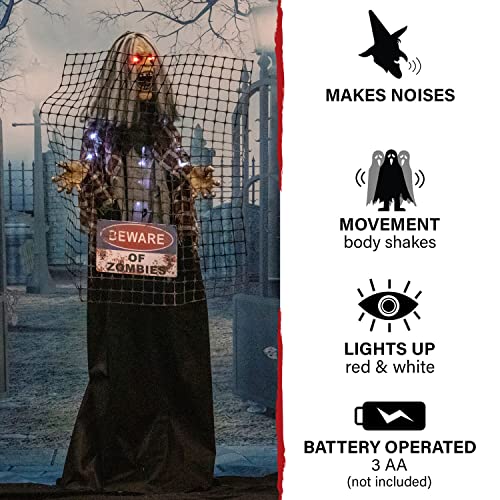 5-Ft Animated Electrified Zombie Halloween Decoration