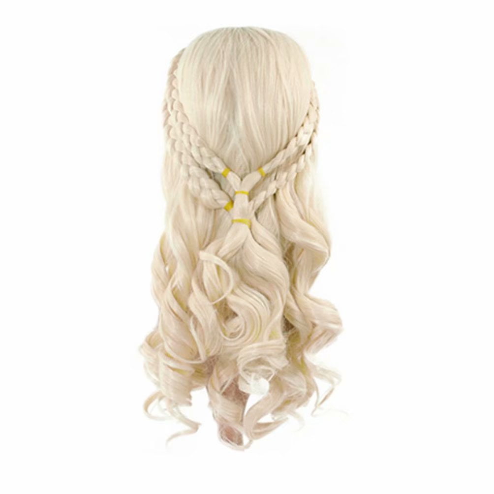 Blonde Curly Halloween Wig with Braids