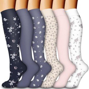 BLUEENJOY Compression Socks for Circulation - 6 Pairs