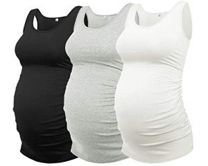 AMPOSH Maternity Tank Tops 3 Pack - Essential Styles