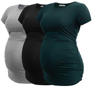 Smallshow Maternity Ruched Tunic Top 3-Pack