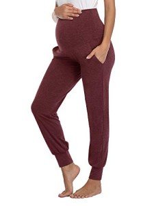 AMPOSH Maternity Lounge Pants with Pockets - Burgundy
