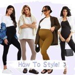 GROTEEN Women's Maternity Leggings with Pockets - 3 Pack