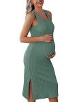 Ekouaer Mint Green Sleeveless Maternity Dress