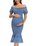 Floral Midi Bodycon Dress for Baby Showers