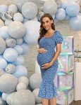 Floral Midi Bodycon Dress for Baby Showers