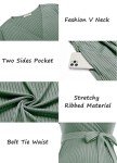Ekouaer Ice Green V-Neck Maternity Dress