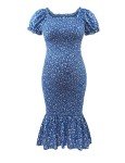 Floral Midi Bodycon Dress for Baby Showers