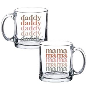 Mama Daddy Coffee Mug Set for Expecting Parents