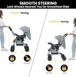 Jeep Unlimited Grey Tweed Reversible Handle Stroller