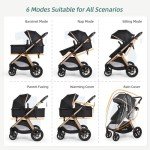 6-in-1 Convertible Baby Stroller with Bassinet