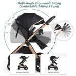 6-in-1 Convertible Baby Stroller with Bassinet