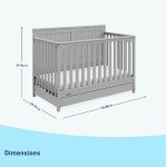 Graco Hadley 5-in-1 Convertible Crib - Pebble Gray