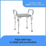 Medline Backless Shower Chair with Arms, 350 lb Capacity