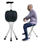 Adjustable Folding Walking Cane with Seat for Seniors