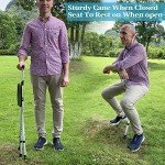 Adjustable Folding Walking Cane with Seat for Seniors