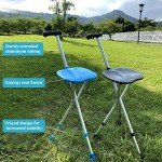 Adjustable Folding Walking Cane with Seat for Seniors