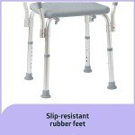 Medline Backless Shower Chair with Arms, 350 lb Capacity