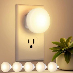 5-Pack LED Plug-in Night Lights with Sensors