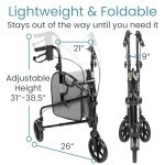 Lightweight 3-Wheel Walker for Seniors with Basket