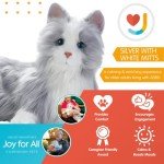 Silver Interactive Cat Companion for Dementia Comfort