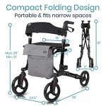Vive Mobility Heavy-Duty Rollator Walker with Seat