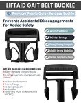Gait Belt with Reinforced Plastic Squeeze Buckle for Mobility Assistance