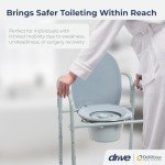 Folding Steel Bedside Commode Chair, Portable Toilet