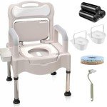 Portable 3-in-1 Bedside Commode Chair for Seniors