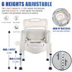 Portable 3-in-1 Bedside Commode Chair for Seniors
