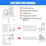 Portable 3-in-1 Bedside Commode Chair for Seniors