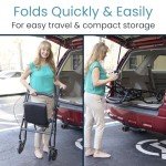 Ultra Lightweight Foldable Rollator Walker with Seat