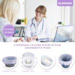 Lavender Commode Liners with Absorbent Pads - 50 Pack