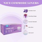 Lavender Commode Liners with Absorbent Pads - 50 Pack