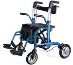 2-in-1 Rollator Walker Transport Chair for Seniors